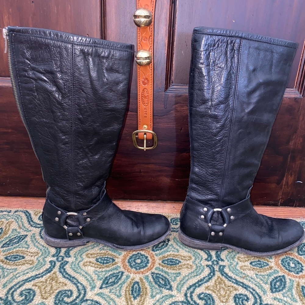 Frye Phillip harness boots Sz 6m black